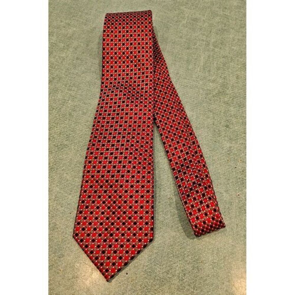 RAPHAEL Roma Milano MENS TIE‎ DEEP RED GOLD 100% All Silk